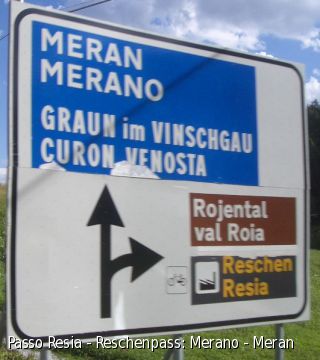 Passo Resia - Reschenpass: Merano - Meran