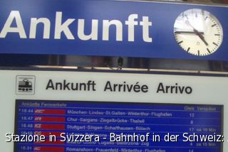 Stazione in Svizzera - Bahnhof in der Schweiz: Arrivo - Ankunft